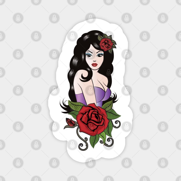 Tattoo Girl Magnet by PauHanaDesign