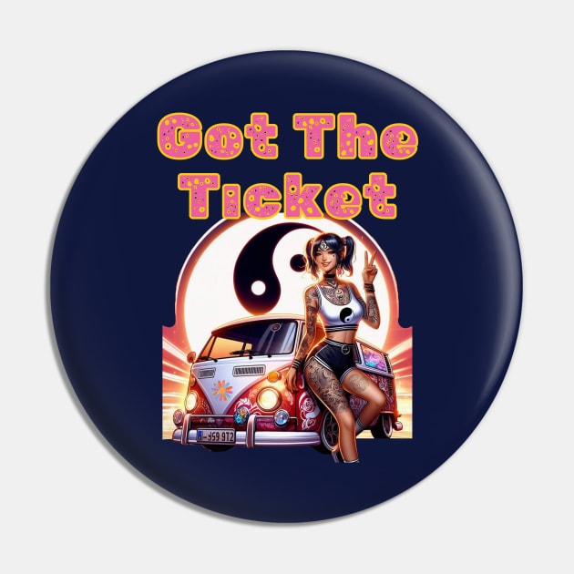 Kawaii, Anime Girl, Got The Ticket | Catsie Cat Pin by Catsie Cat