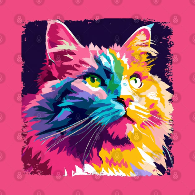 Norwegian Forest Cat Pop Art - Cat Lover Gift by PawPopArt