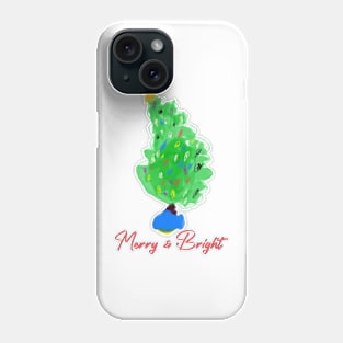 Merry and Bright Christmas Tree Phone Case