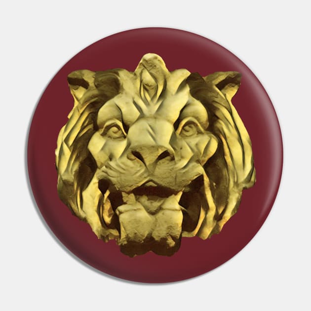 Lion Head Sculpture Pin by BKMuir