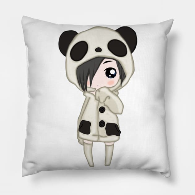 Panda Girl Pillow by valentinahramov