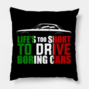 Life’s to Short to Drive Boring Cars Alfa Romeo Bertone Coupé (Multi colour Print) Pillow