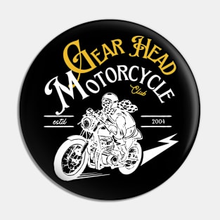 Gear Head Motorcycle Club Biker Pin