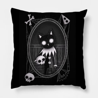 Black Cat Portrait Pillow