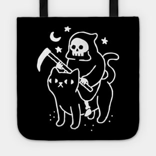 death rides a black cat Tote