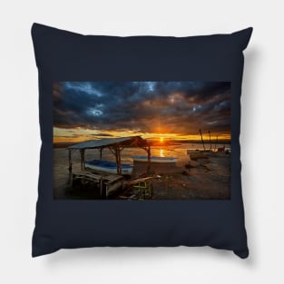 Sunset at the Delta of Aliakmonas Pillow