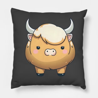 Brown cow bull Pillow