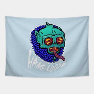 Trippy Skater Monster Hang Loose Tapestry