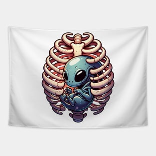 Cute Alien Inside Tapestry