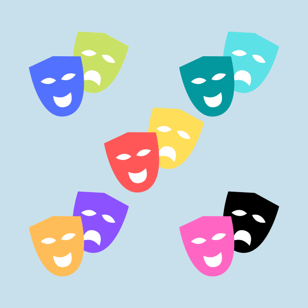 Theatre Masks Perfect Theatre Gift Colorful Pattern by Teatro