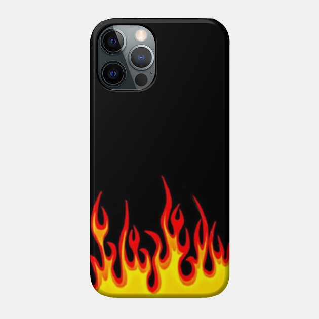 FLAMES FIRE ON BLACK BACKGROUND DESIGN - Flames - Phone Case | TeePublic