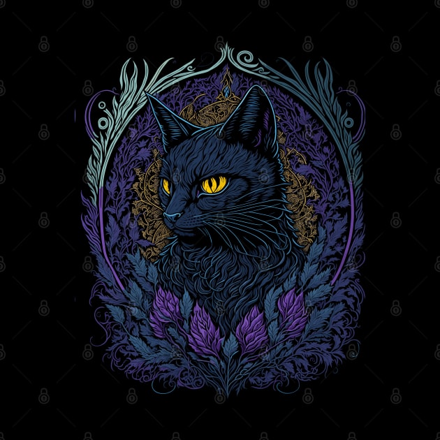 Gothic Black Cat by ElMass