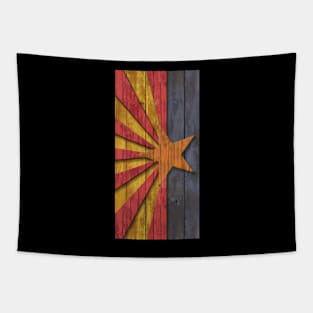 Vintage Flag of Arizona Wood Look Tapestry