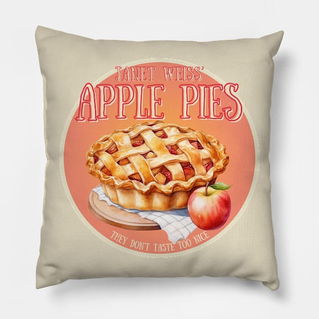 Janet Weiss' Apple Pies Pillow by Print Lilac