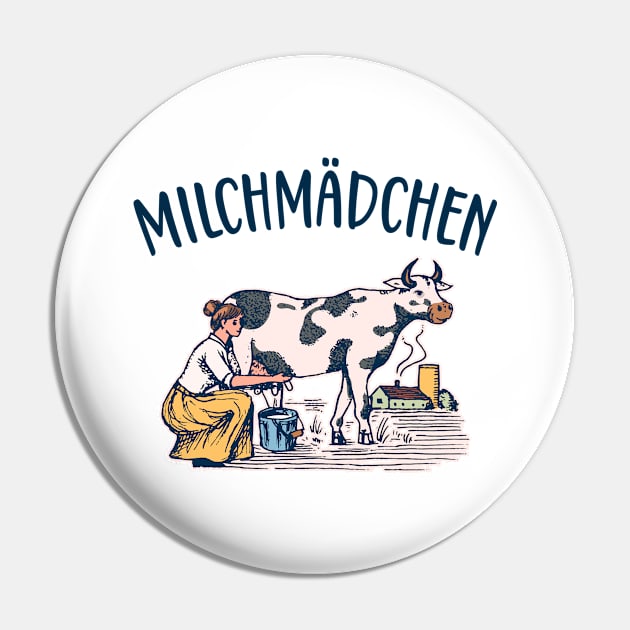 Milchmädchen Molkerei retro Pin by Foxxy Merch