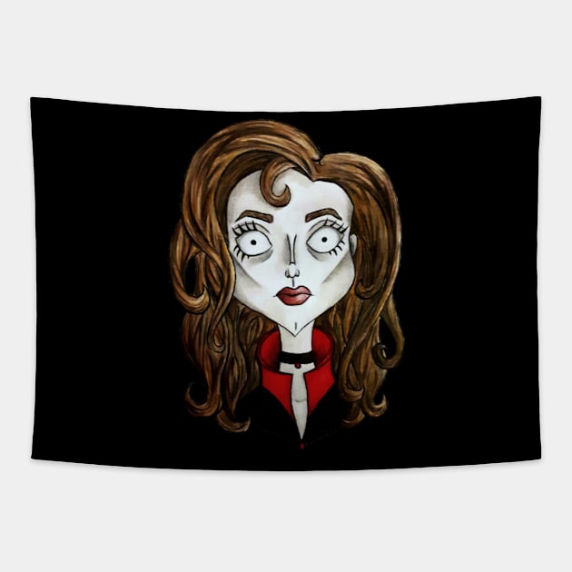 Tim Burton Style Vampire Tapestry by Just A Daydreamer