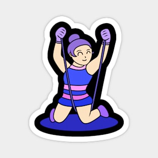 Chibi girl gymnastic rope Magnet