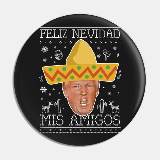 Donald Trump Mexican Christmas Knit Pin by Rebus28