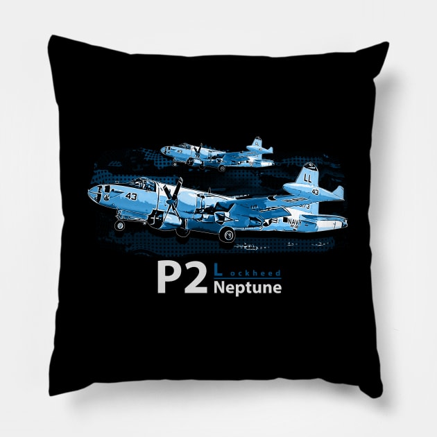 Lockheed P2 Neptune Aircraft Pillow by aeroloversclothing