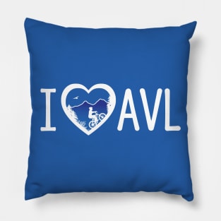 I Love AVL Biking - WO BlueBG 04 Pillow