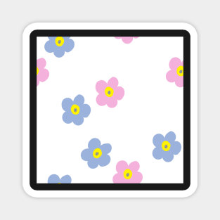 Sweet simple forgetmenots - pink and blue Magnet