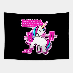 Weightlifting Unicorn / version 2 Tapestry