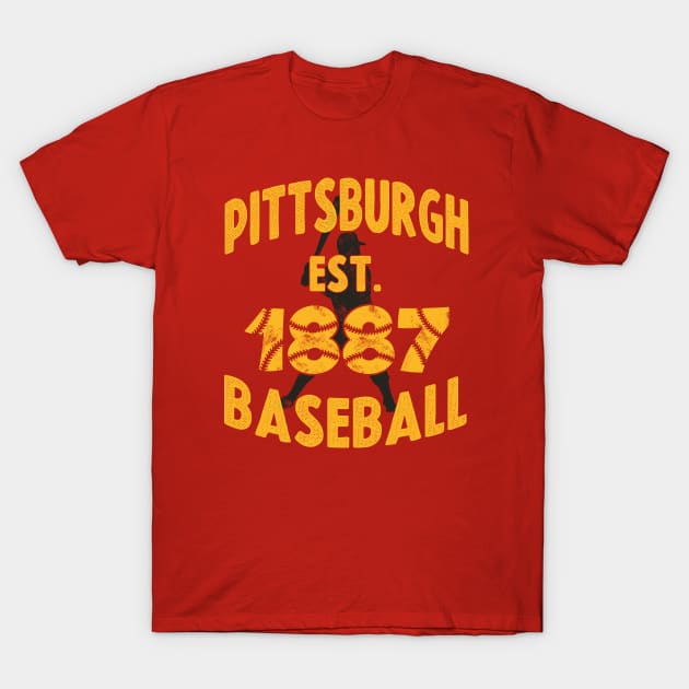 Pittsburgh Baseball Est. 1887 - Baseball Batter Vintage T-Shirt