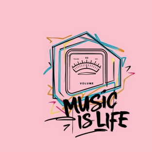 "Neon Rhythms: Music Is Life Art Print" - Rhythm and Harmony T-Shirt