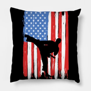 American Flag TaeKwonDo Graphic Pillow