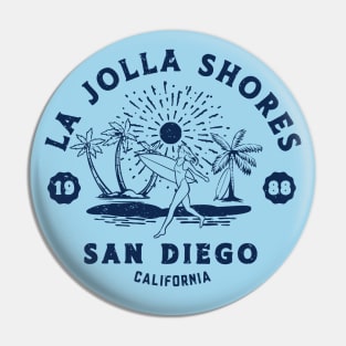 Vintage La Jolla Shores Beach Surfing // Retro California Beach San Diego 1988 Pin