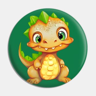 Cute Golden-green Baby Dinosaur Pin