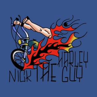 Nick The Harley Guy Flames Logo T-Shirt