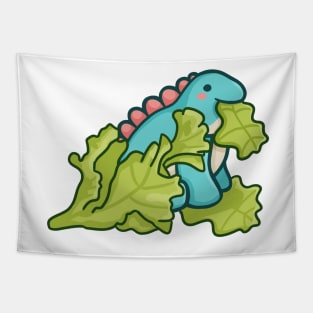 Chuck, dino eating lettuce, dinosaur Tapestry