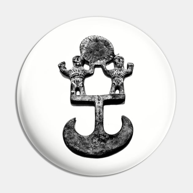 Inca Anchor Tribal Statue Pin by ppandadesign