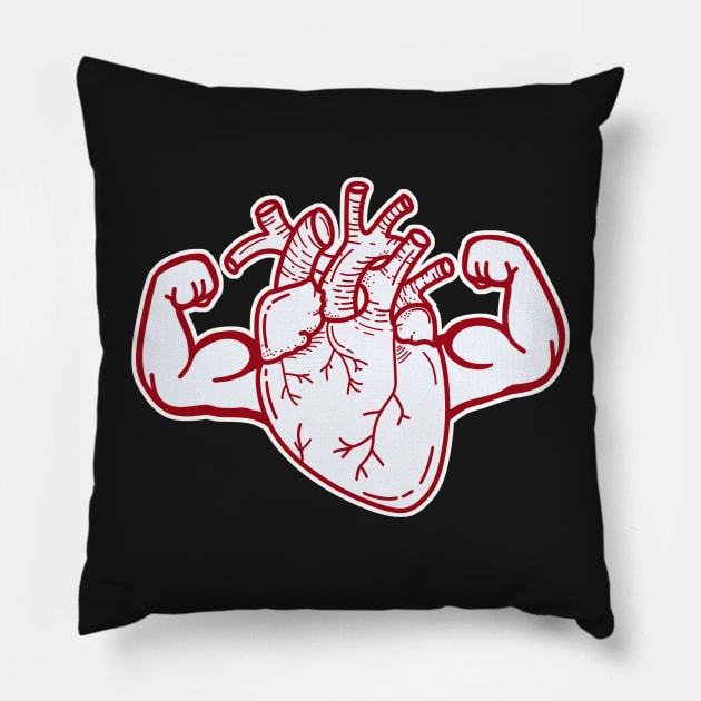 Heart with big muscles Pillow by SusanaDesigns