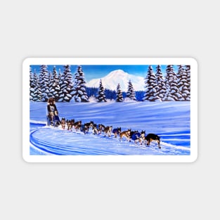 Iditarod Dream by Alaskan Artist Scott Clendaniel Magnet