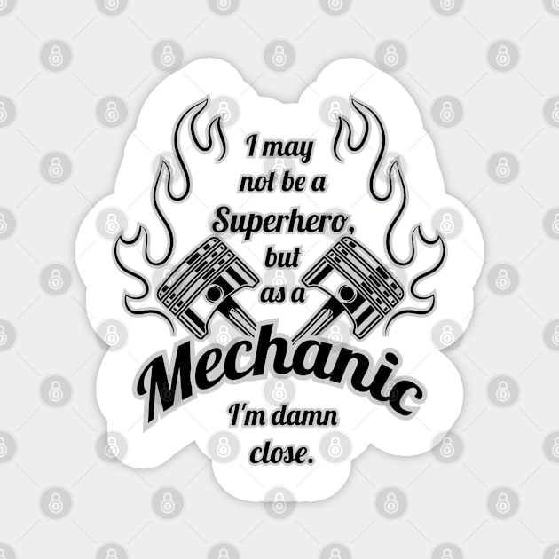 Superhero Mechanic Magnet by beangrphx