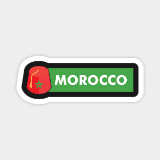 Morocco, moroccan tarbouch with moroccan flag Magnet