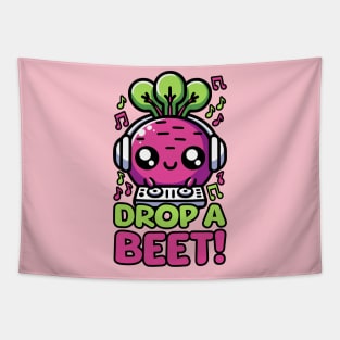 Drop A Beet! Cute DJ Vegetable Pun Tapestry