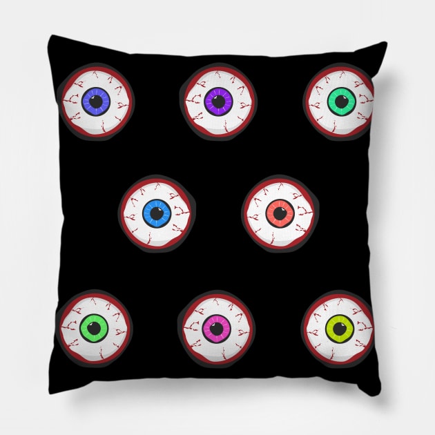 Eyeball Colors, Halloween Pillow by My Bright Ink