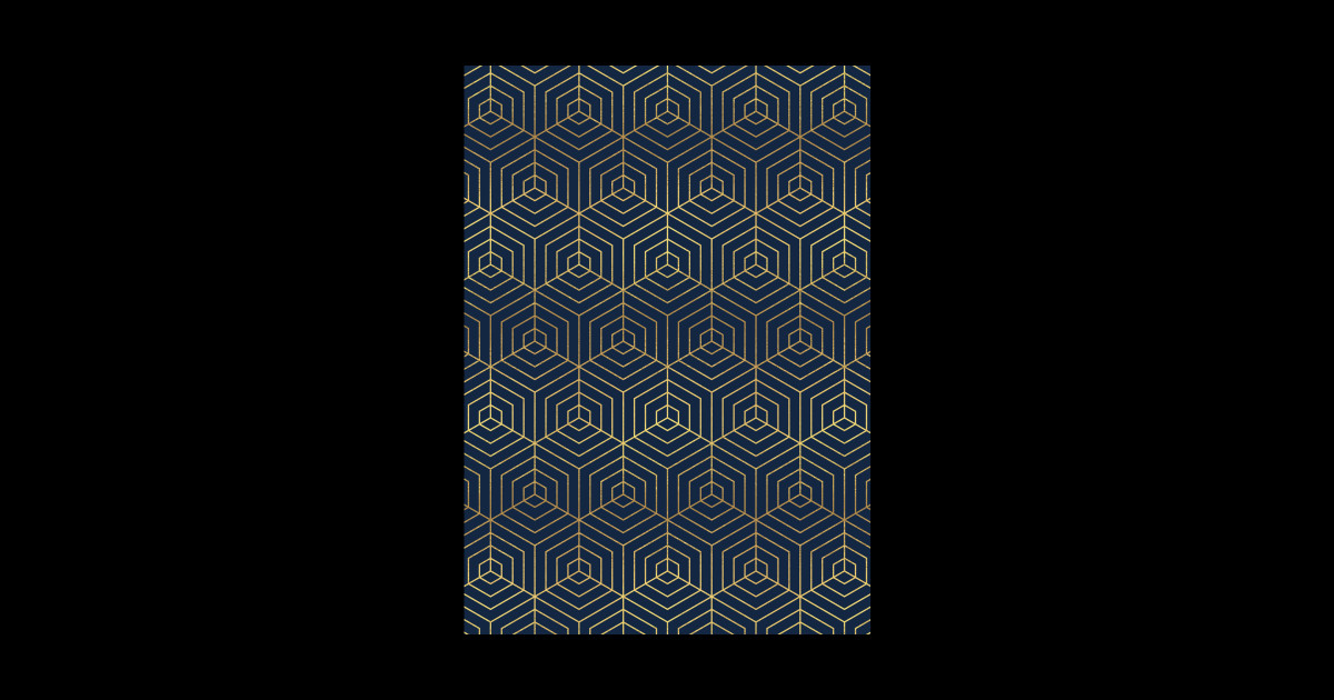 Navy & Gold Geometric Pattern - Abstract - Sticker | TeePublic