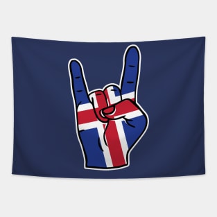 Rock On Iceland // Icelandic Flag Rock Hand Tapestry