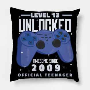 Teen Gamer Level 13 Unleashed Pillow