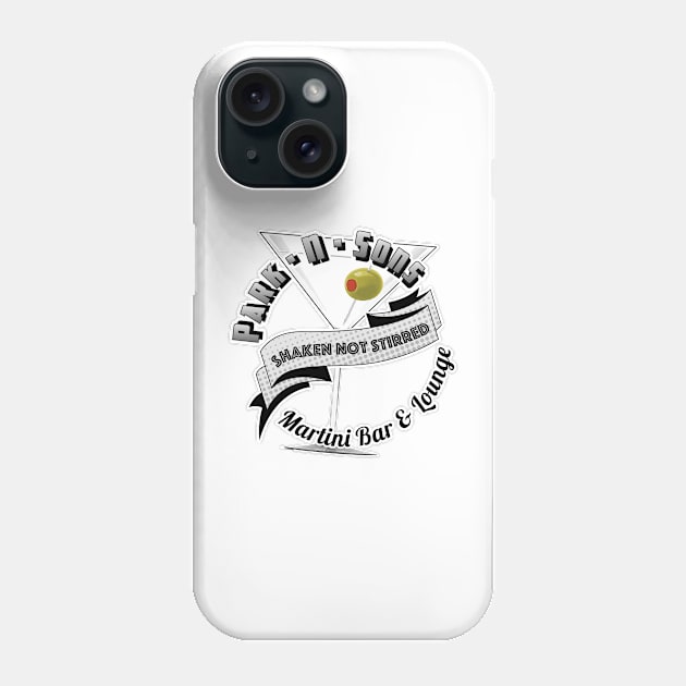 Park N Sons Martini Bar & Lounge B/W Phone Case by YOPD Artist