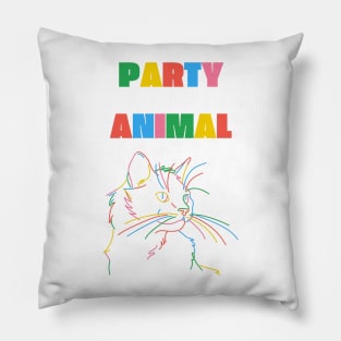 Party animal | funny cat Pillow