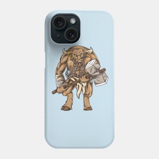 Minotaur carrying hammer Phone Case