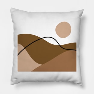 Boho Abstract Artl Landscape Sunset Mountains Design Pillow