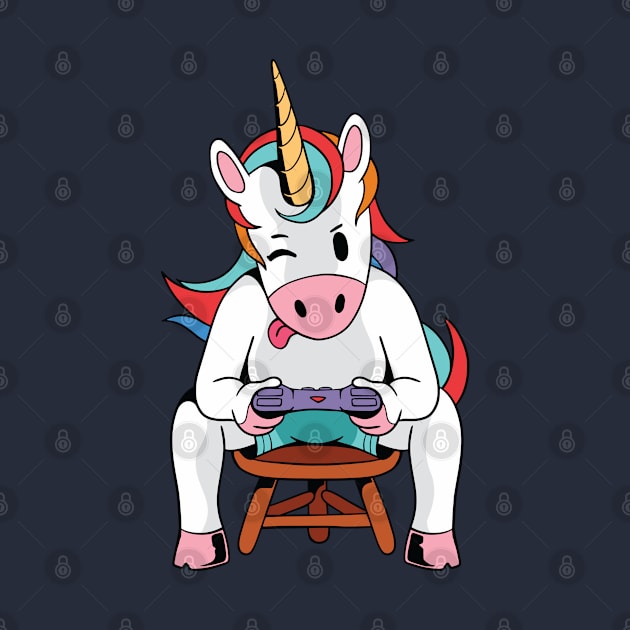 Cute Unicorn Gamer by OnepixArt