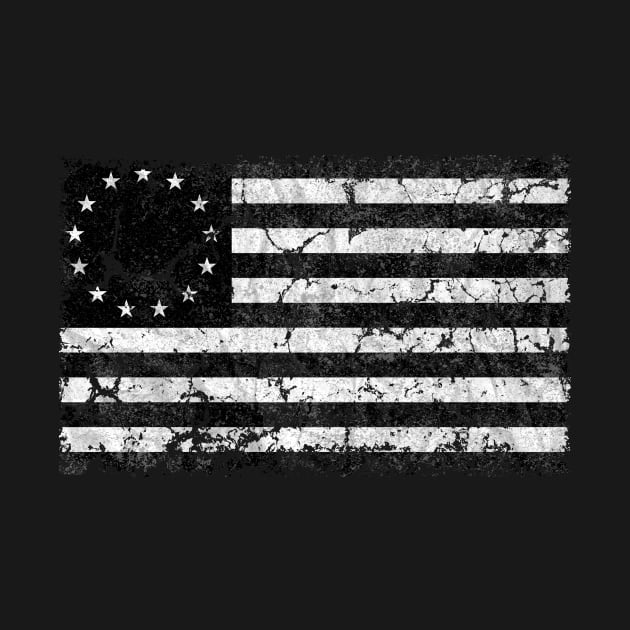 US Flag 1776, Black and White by cartogram